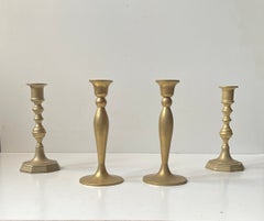 Vintage Danish Classics - Candleholders in Brass, 1970s, Group of 4 - 2 Pairs