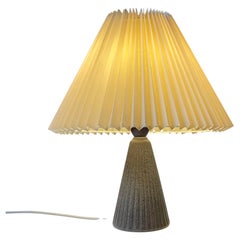 Scandinavian Small Fluted Ceramic Table Lamp by Elisabeth Loholt, 1950s