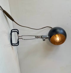 Vintage Danish Adjustable Black Ball Shelf, Headboard or Piano Lamp 1970s