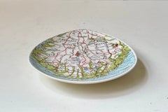 Turi Gramstad Oliver Silkscreen Ceramic Map of Setesdal Norway - Stavangerflint