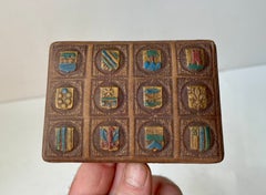 Vintage Italian Cigarette Box in Embossed Leather, 1950s