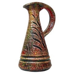 Mid-century French Ceramic Jug Vase in Psychedelic Glazes, 1950s