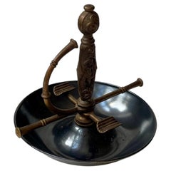 Vintage Sword Handle 'Venus' Ashtray in Brass, 1960s, Spain