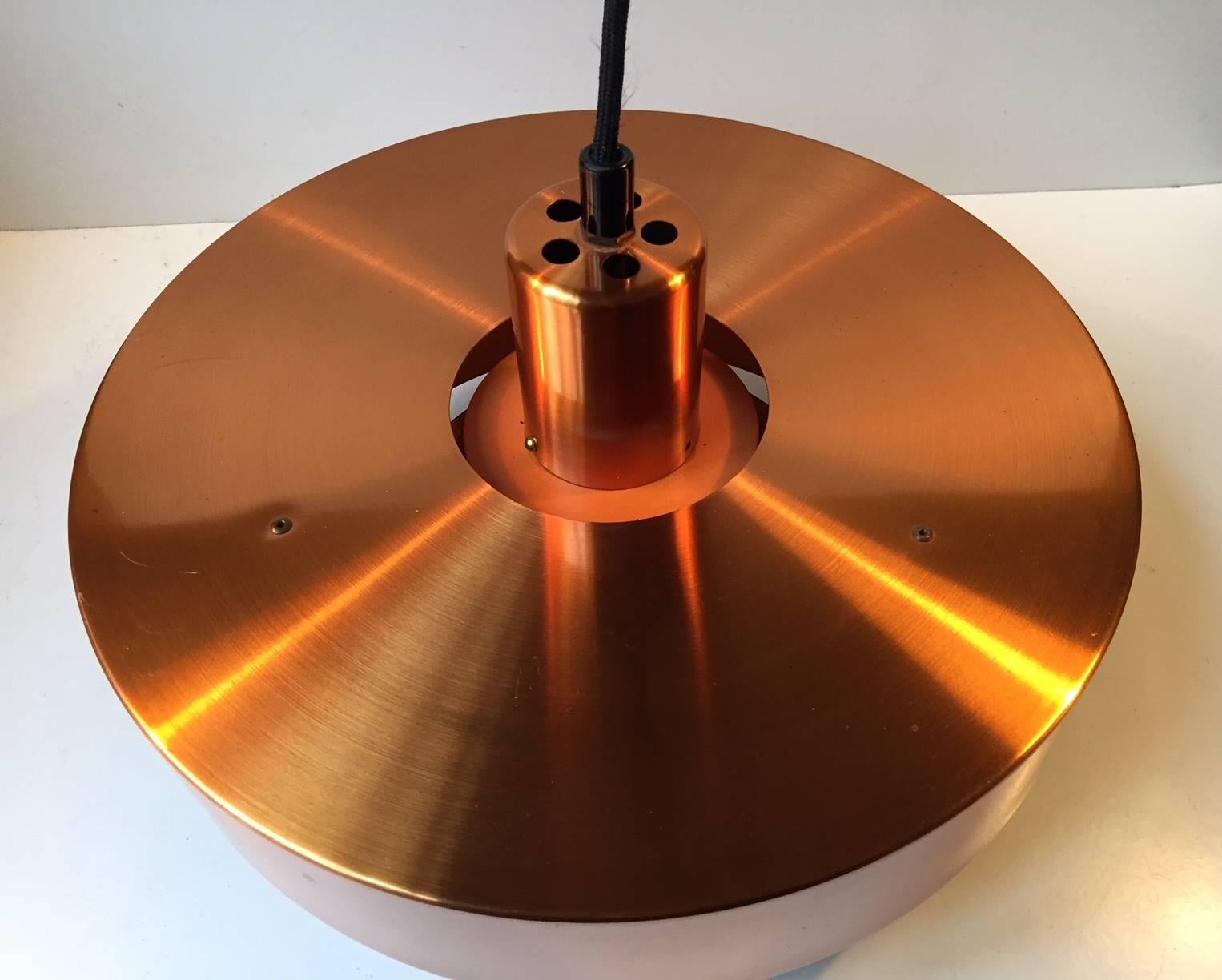 Mid-Century Modern Solid Copper Pendant Lamp 'Roulet', Jo Hammerborg for Fog & Mørup Denmark, 1963