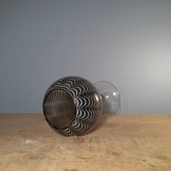 Vintage Grey Glass Rippled Goblet