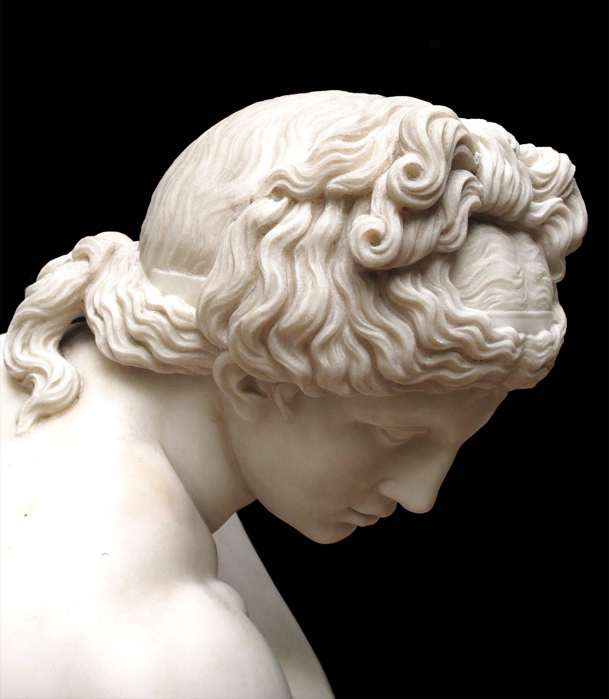 Neoclassical Crouching Venus Given by the City of Florence to the Duke of Ragusa For Sale