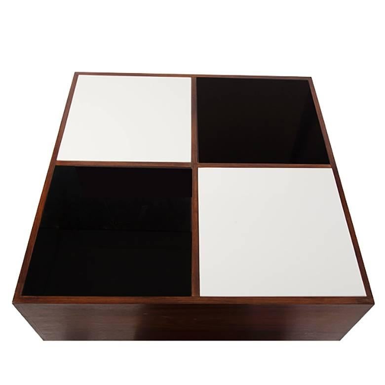 Mid-Century Modern Black and White Checkerboard Coffee or Side Tables