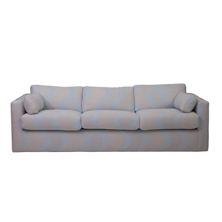 1960s Milo Baughman Sofa Upholstered in Carolina Herrera Wool For Sale