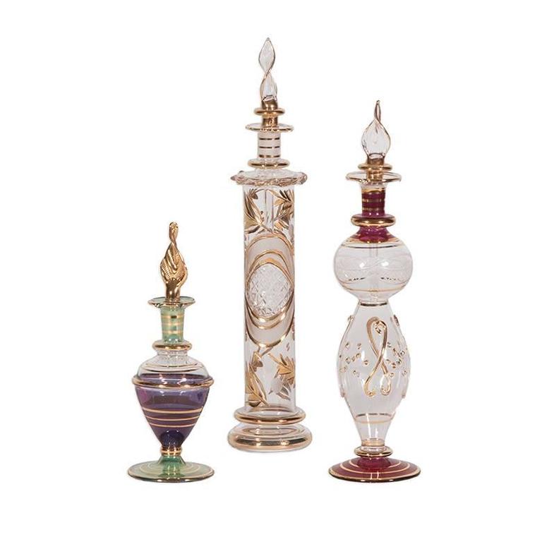 Egyptian Glass Perfume Bottles, Set at 1stDibs