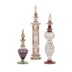 Vintage Egyptian Glass Perfume Bottles, Set