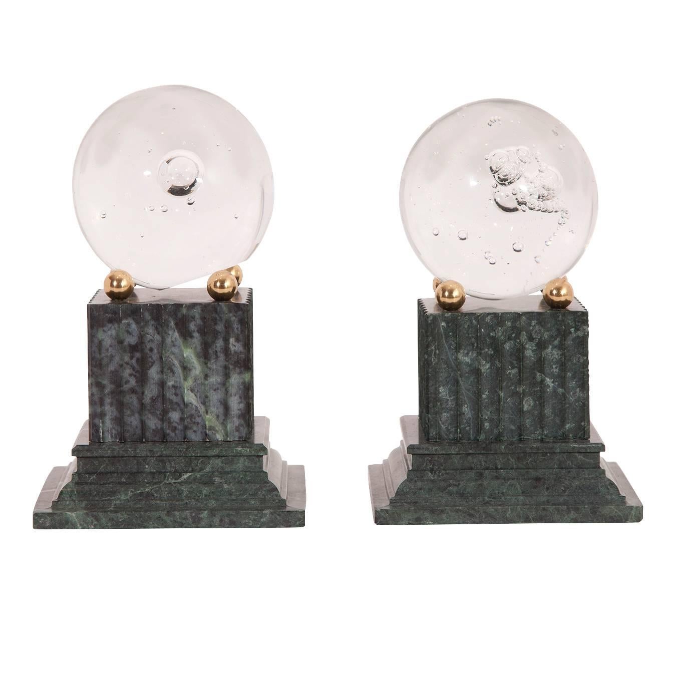 Marble and Glass Bookends