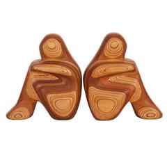 R. Hargrave Midcentury Wooden Bookends