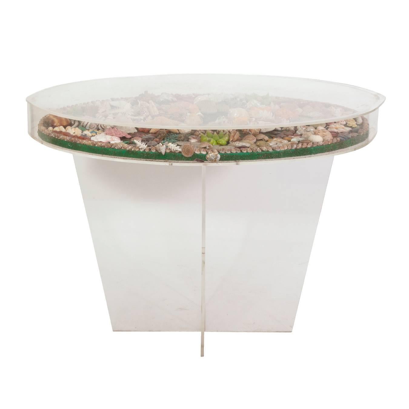 Lucite seashell table.