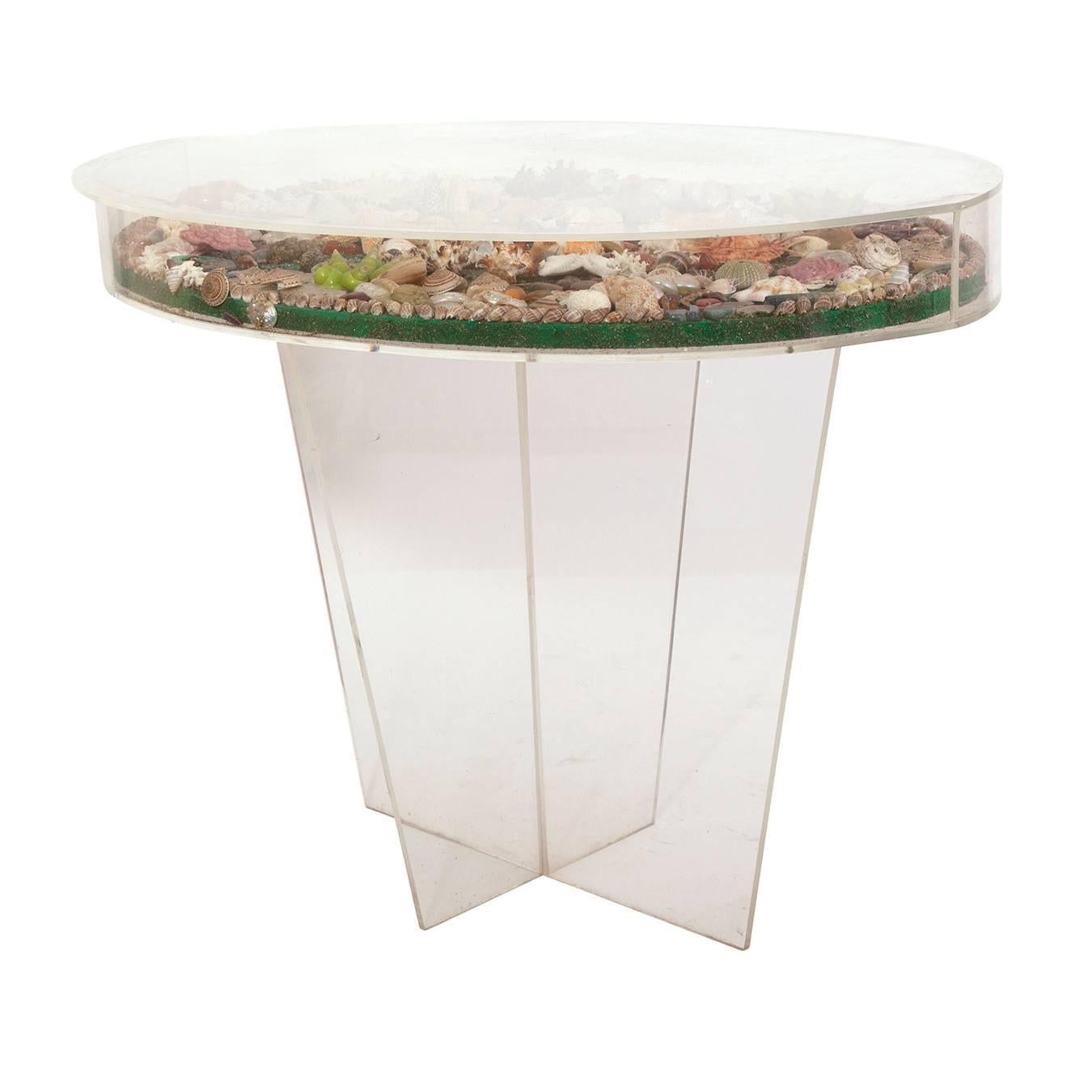 Lucite Seashell Table For Sale