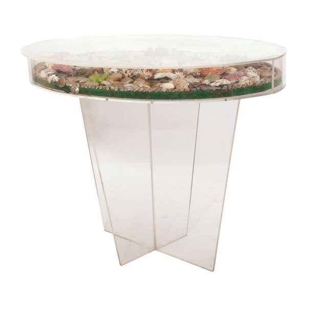 Lucite Seashell Table For Sale at 1stDibs