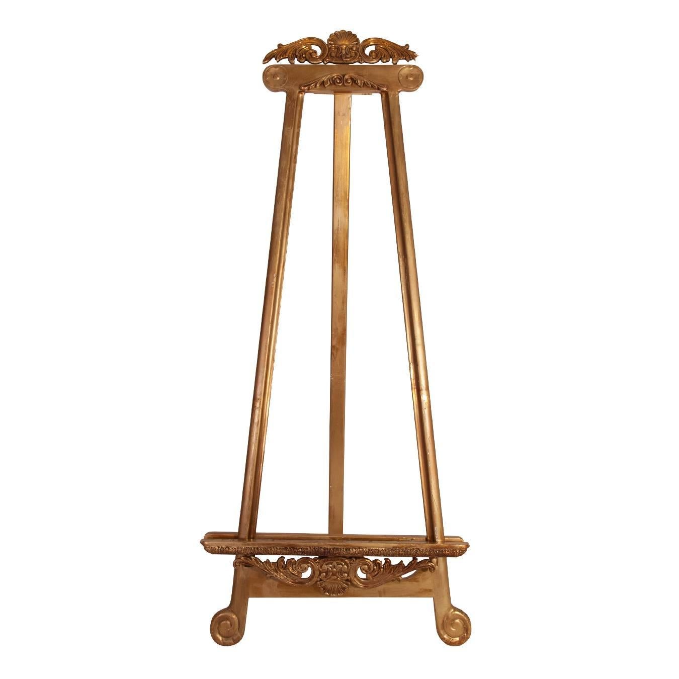 Massive 19th century French gilded easel.