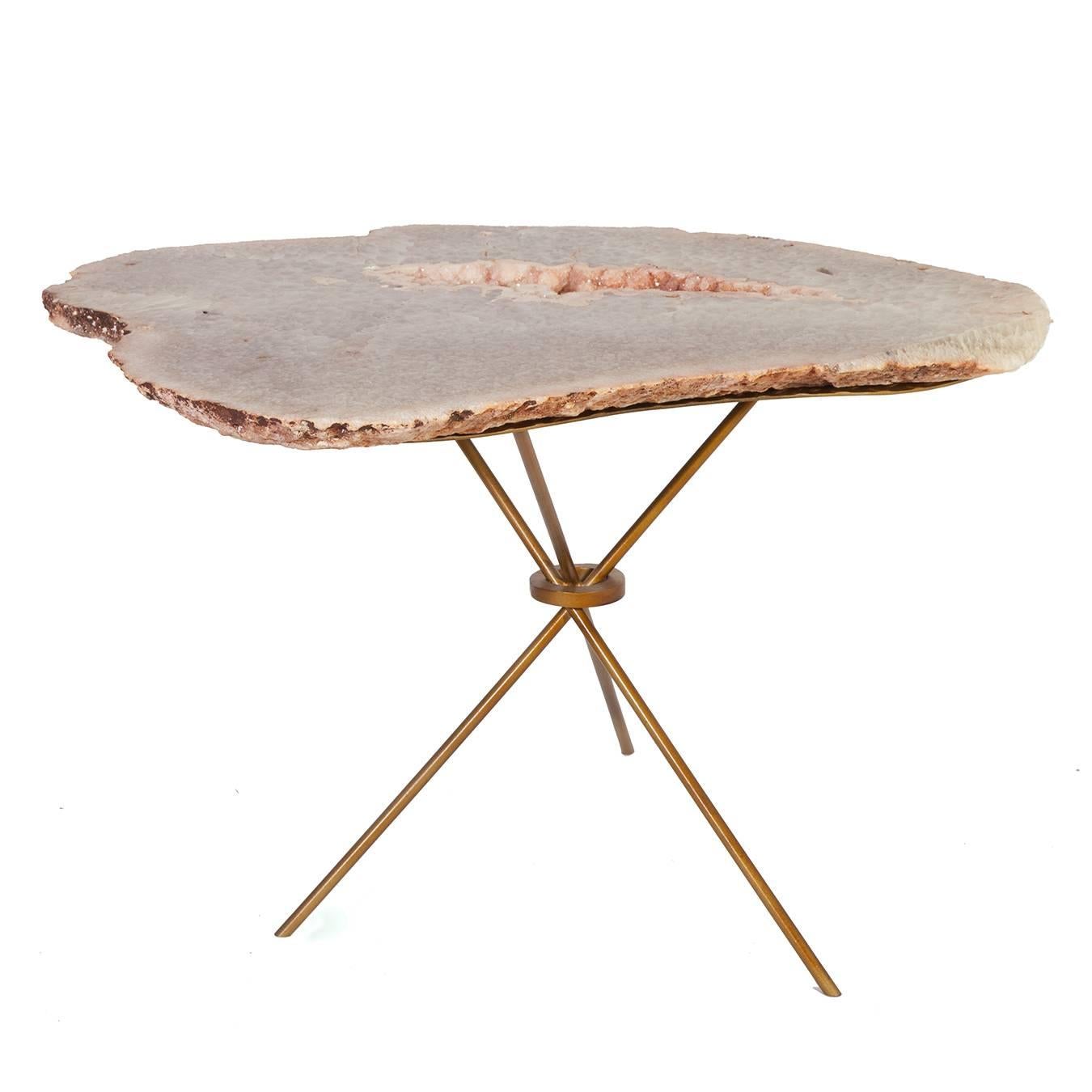 Rose Quartz agate side table.