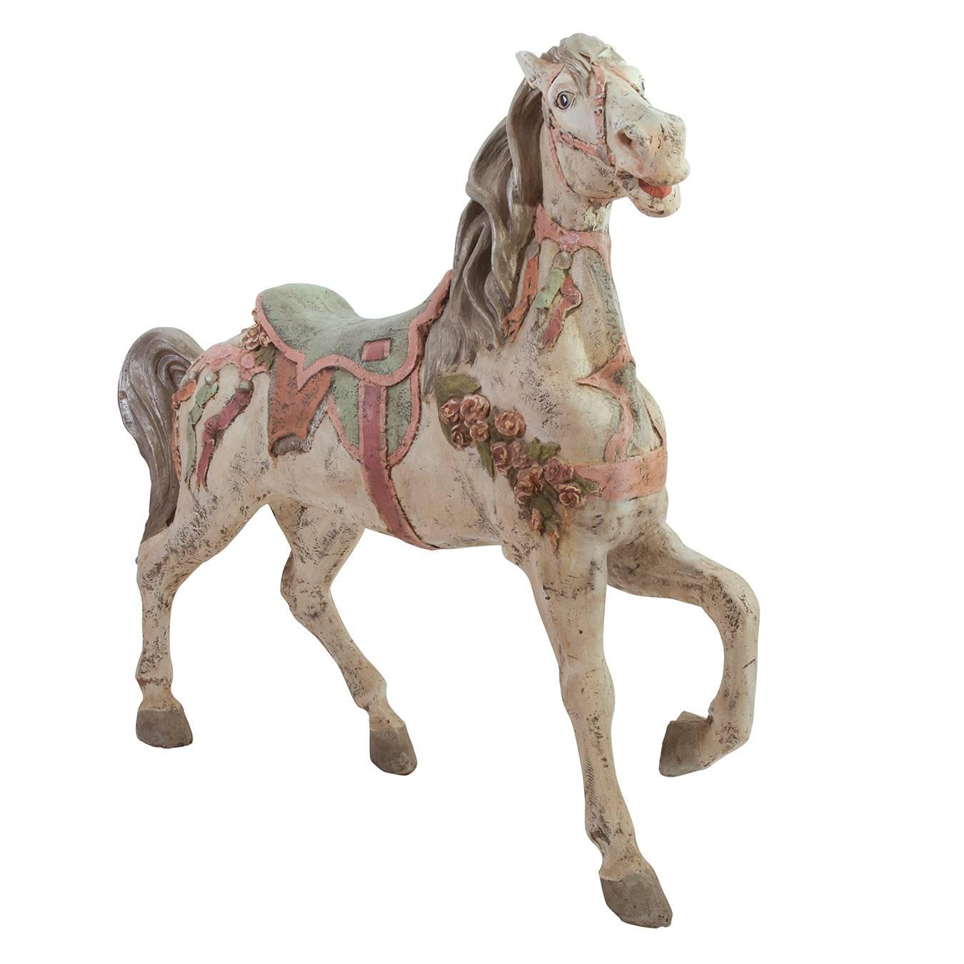 Antique hand-painted carousel pony.