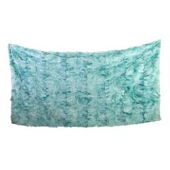 Turquoise Fox Fur Throw with Wool Backing 10