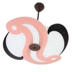 Pink and Black Parisian Art Deco Swirl Pendant