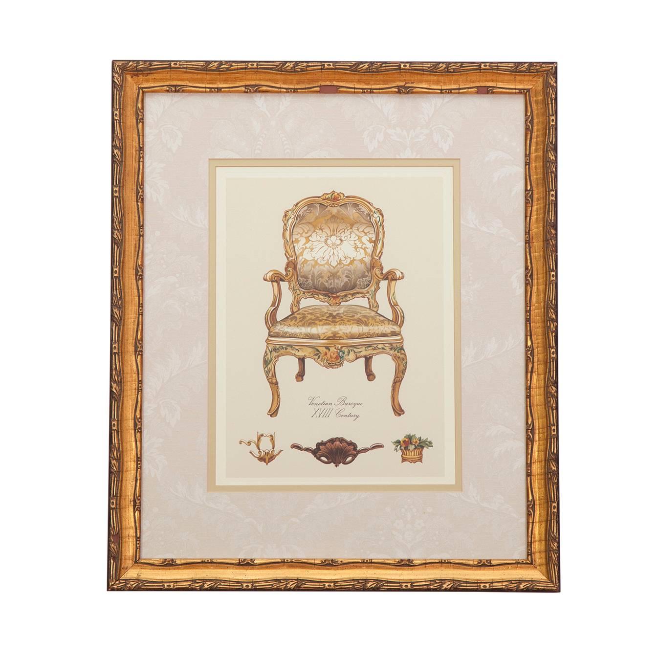 19th century French chair paintings, set of four.