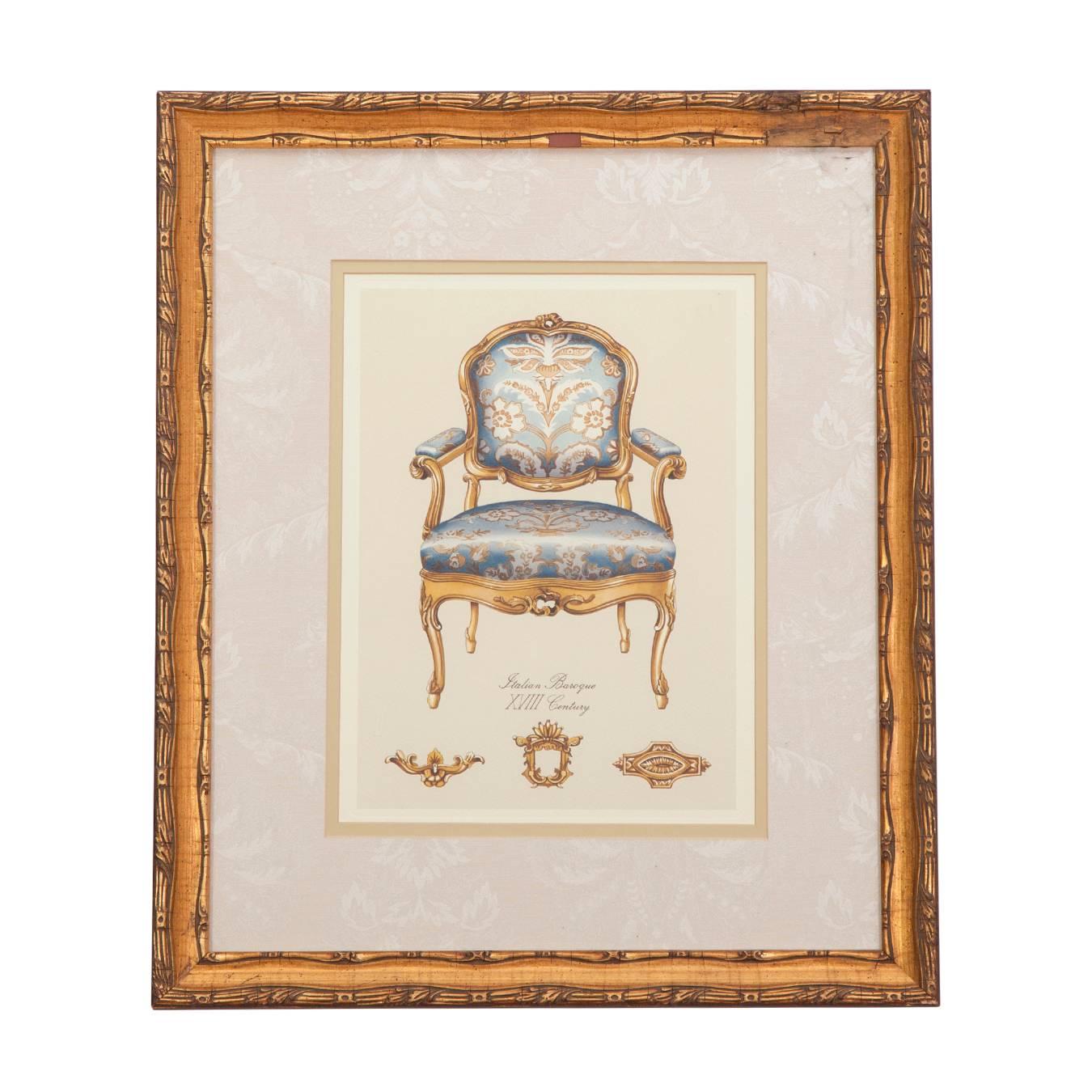 Rococo Revival 19th Century French Chair Paintings, Set of Four For Sale