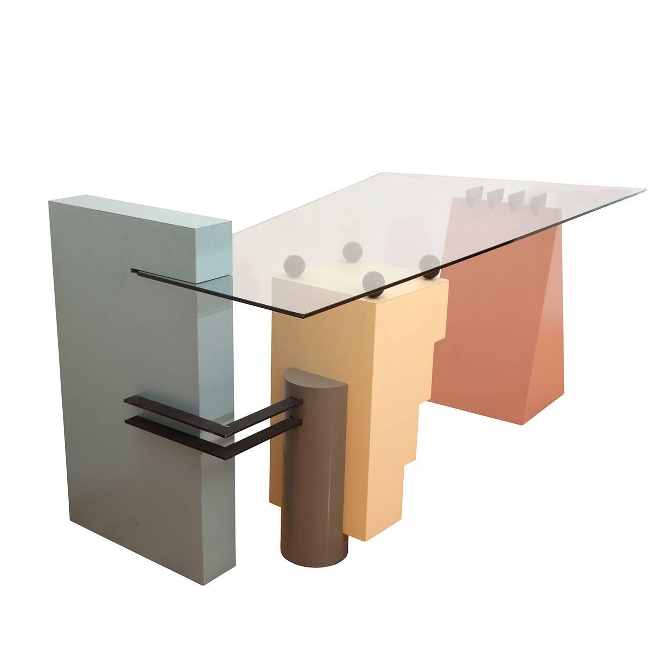 Memphis Milano Style Desk

Height of glass: 28.5''

Maximum height of piece: 33.25''