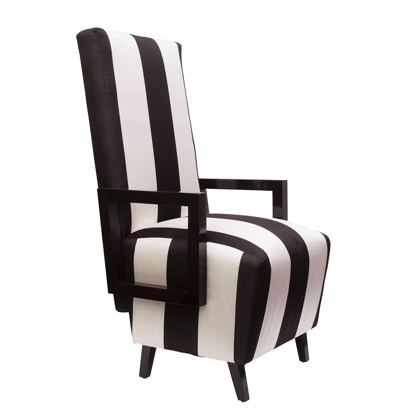 black and white striped dining chairs