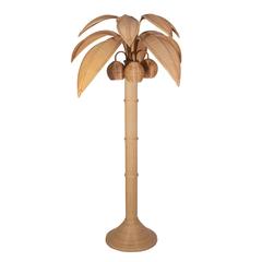 Mario Lopez Torres Rattan Coconut Palm Tree Floor Lamp