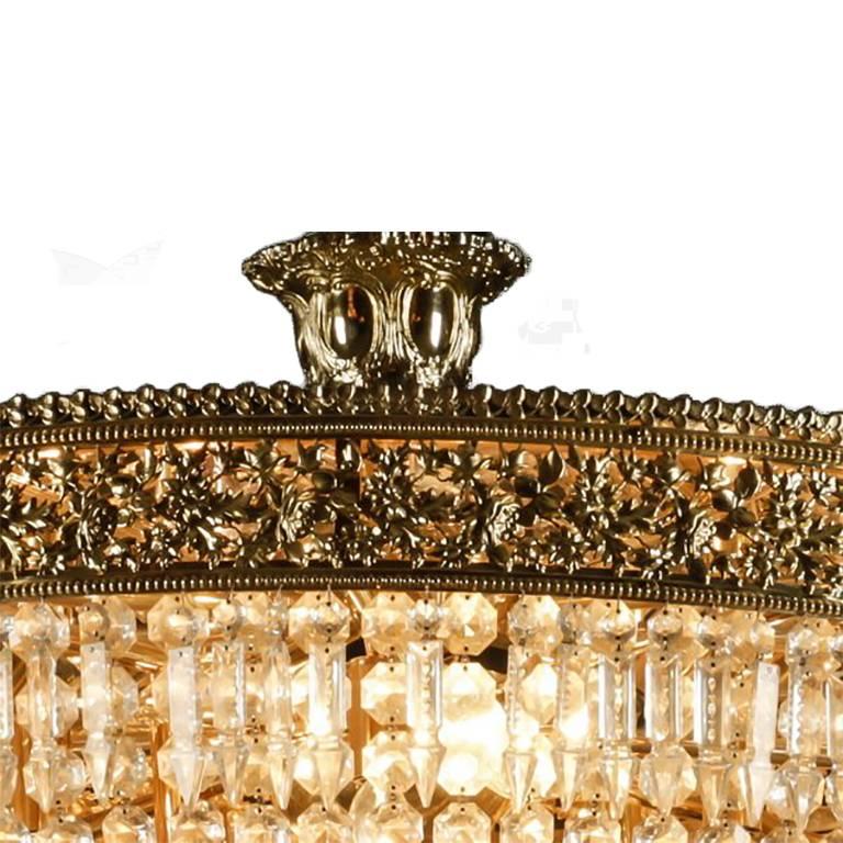 Italian cut crystal and gilt bronze chandelier
 