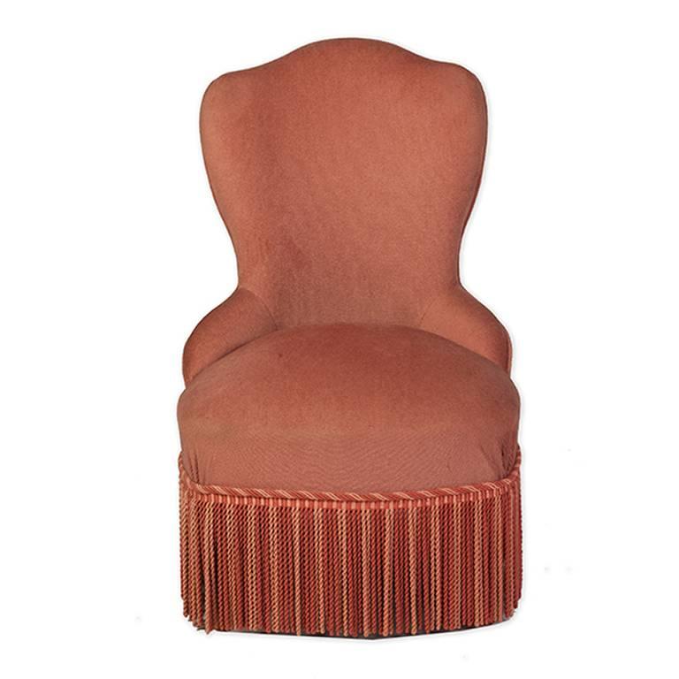 Petite Napoleon III Velvet Fringe Chair