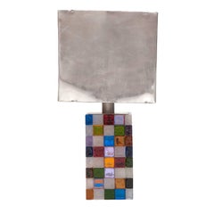 Poliarte Rainbow Glass Table Lamp with Custom Metal Shade