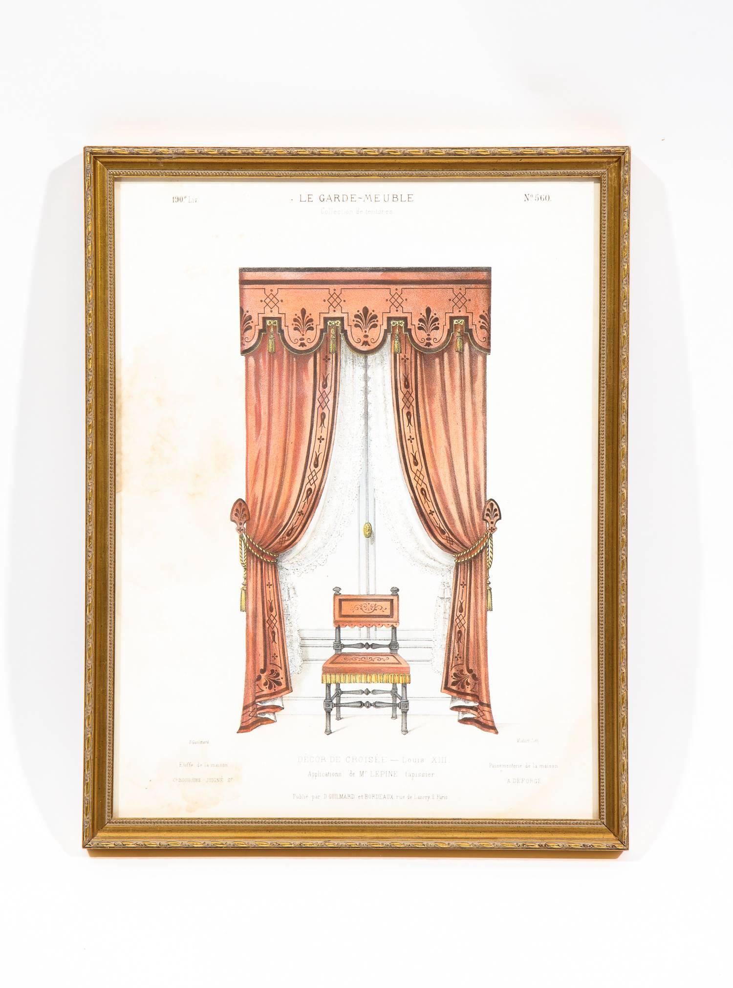 Paper Antique 19th Century Louis XVI French Lithographs Le Garde-Meuble, Set of Ten For Sale