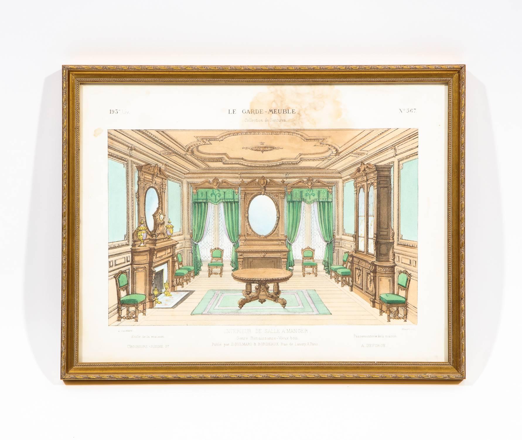 Antique 19th Century Louis XVI French Lithographs Le Garde-Meuble, Set of Ten For Sale 3
