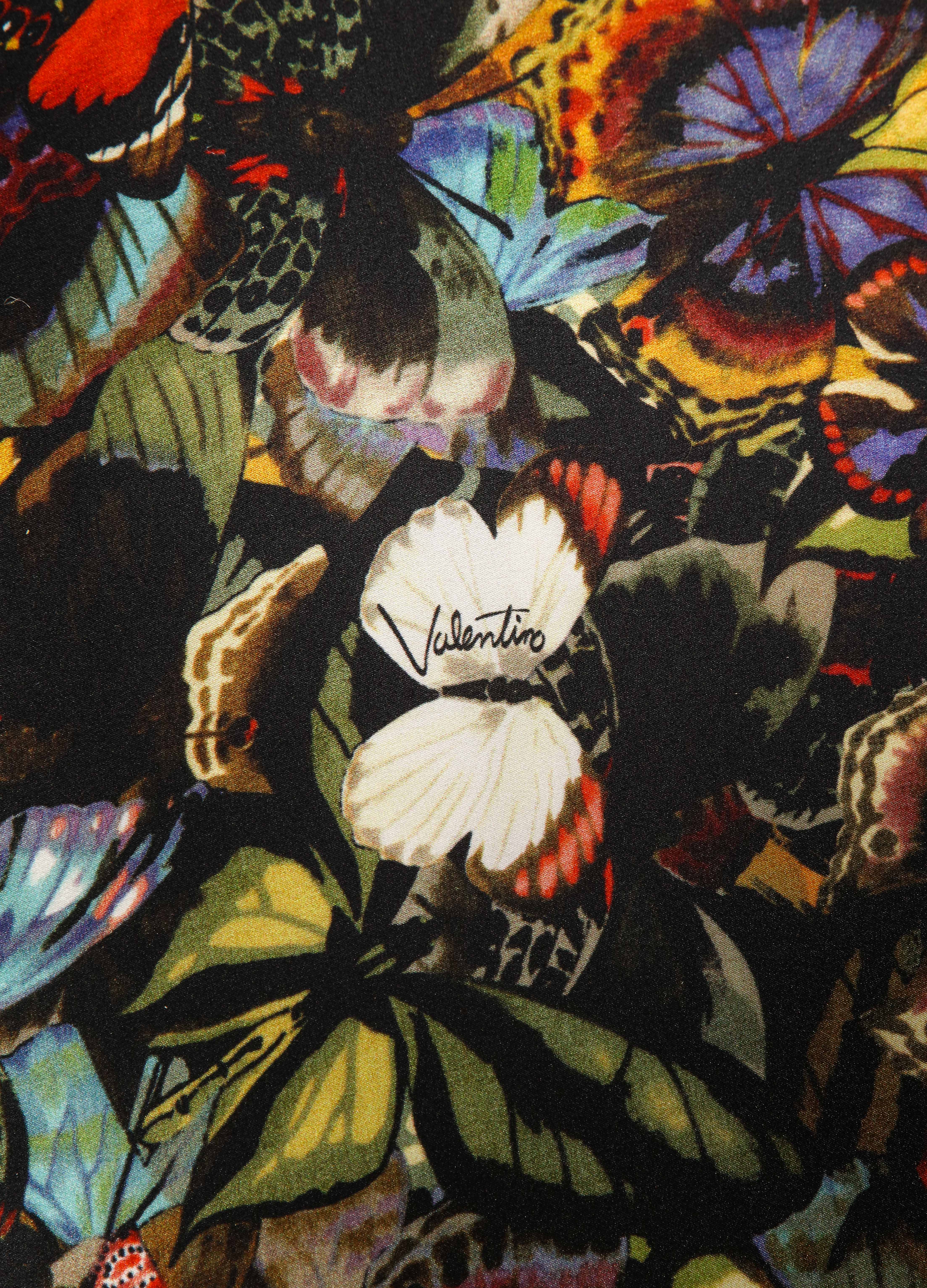 Antique French Occasional Chairs In Valentino Butterfly Silk Pair