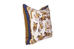 Hermès 'Reprise' Silk Scarf Pillow with Camel Cashmere Backing