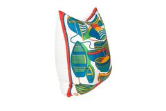 Hermès 'THALASSA' Silk Scarf Pillow with White Cashmere Backing