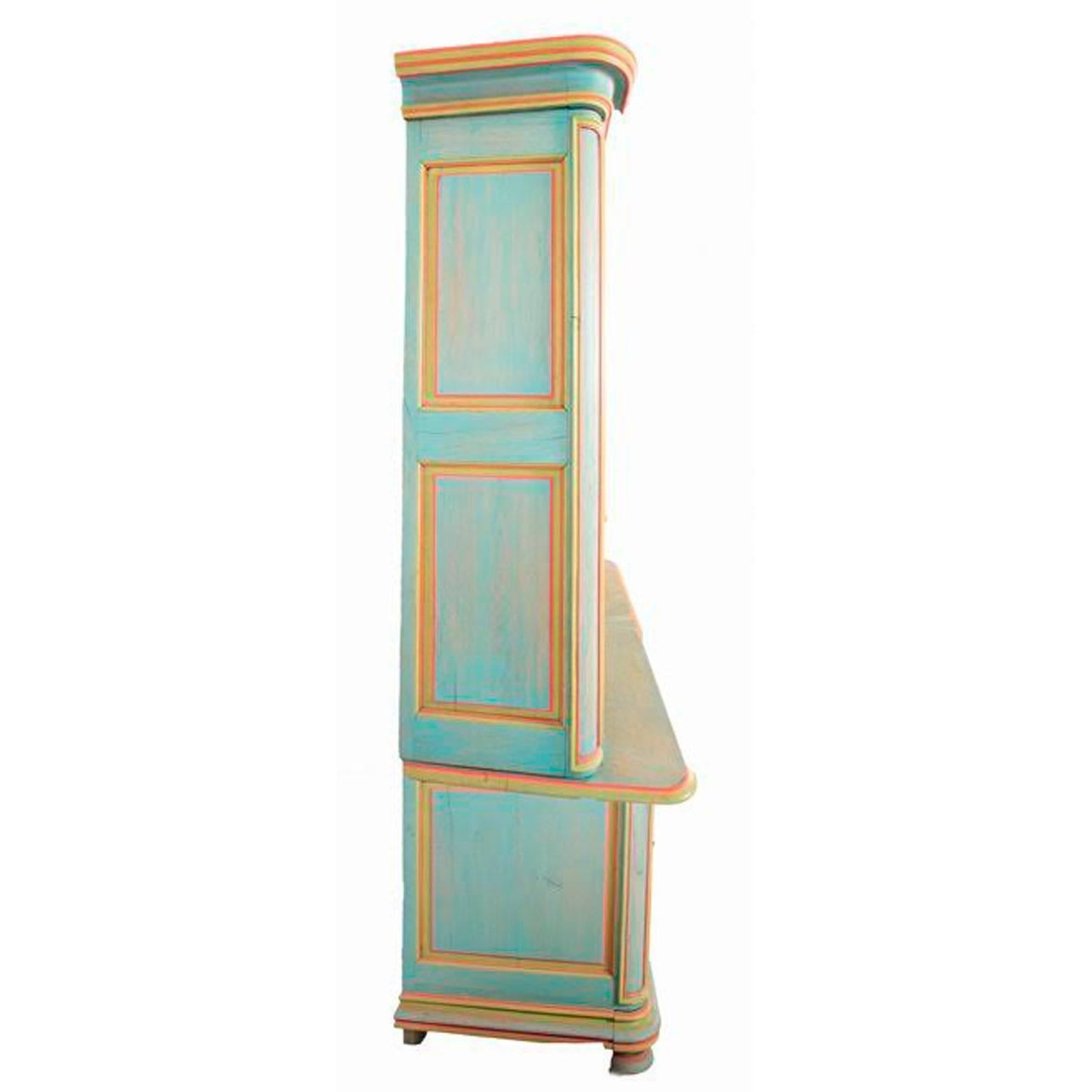 Country French Provincial Armoire - Hand-Carved & Hand-Painted  For Sale