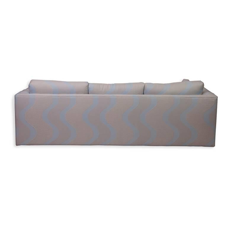 Mid-Century Modern 1960s Milo Baughman Sofa Upholstered in Carolina Herrera Wool For Sale