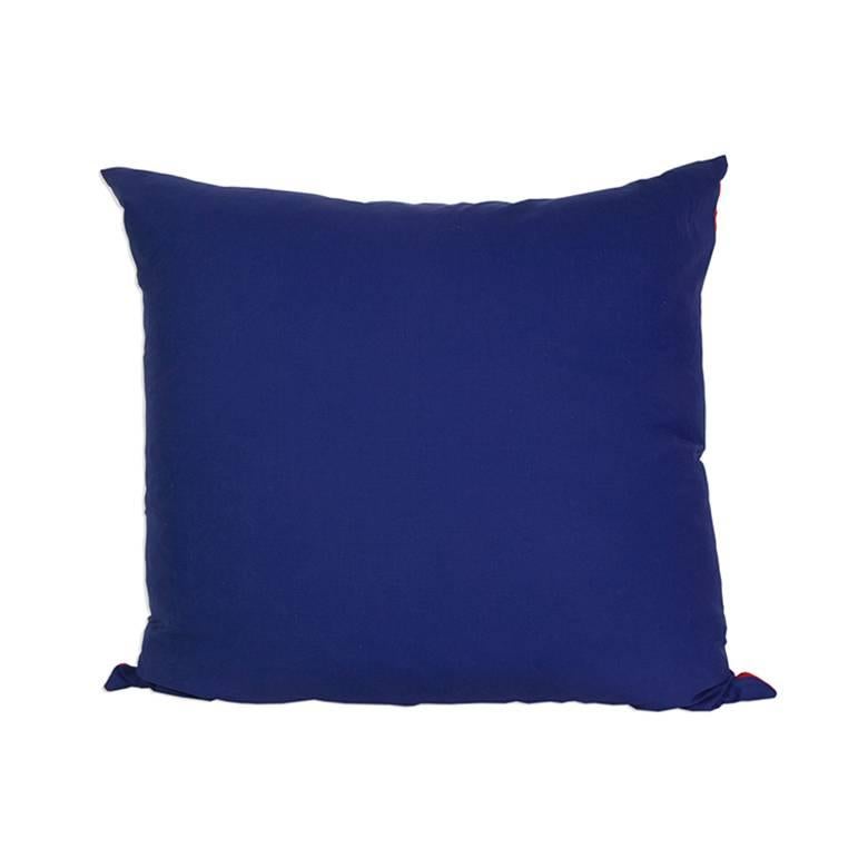 Hermès 'Grande Tenue' Silk Pillow with Velvet Backing In Good Condition For Sale In New York, NY