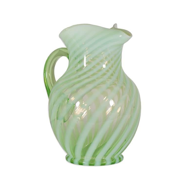 Vintage Fenton Glassware Set - Art Glass - 5 Piece Set

Pitcher: 9'' W x 10'' H x 7'' D

Glasses (each): 5.25'' H x 3'' D

