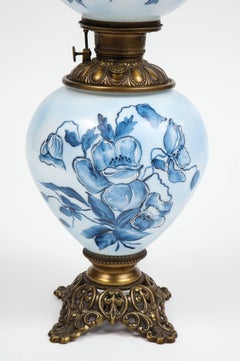 Antique Chinoiserie Hand-Painted Two-Tier Table Lantern