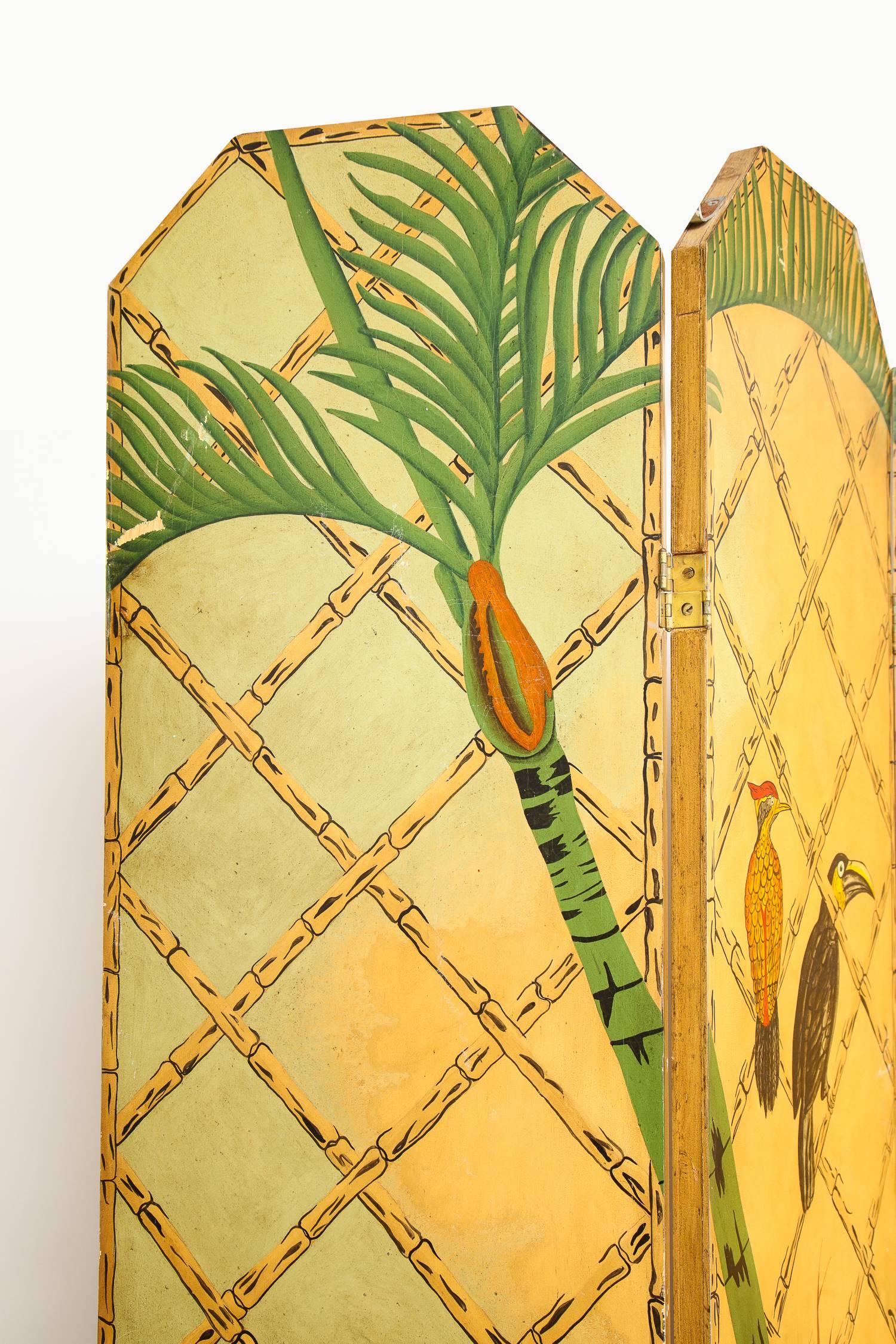 Massive Chinoiserie Six-Panel Hand-Painted Screen Room Divider 5