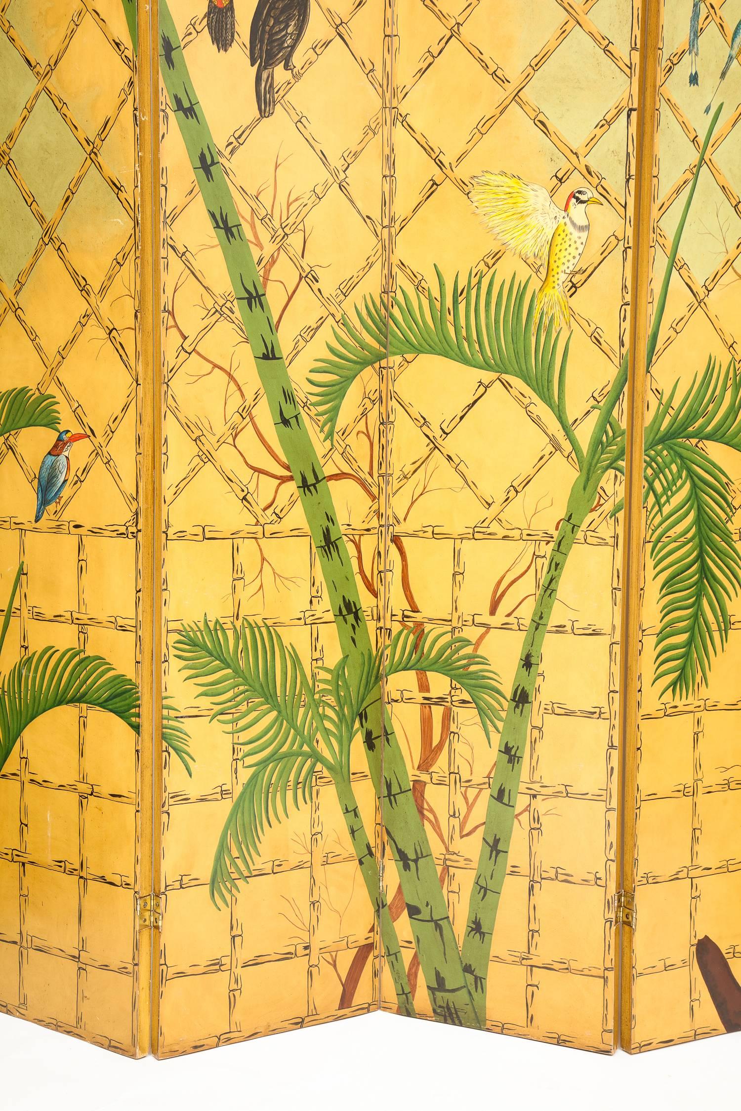 Massive Chinoiserie Six-Panel Hand-Painted Screen Room Divider 2