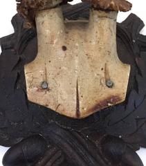 Antler Mount on Original Black Forest Carved Plaque