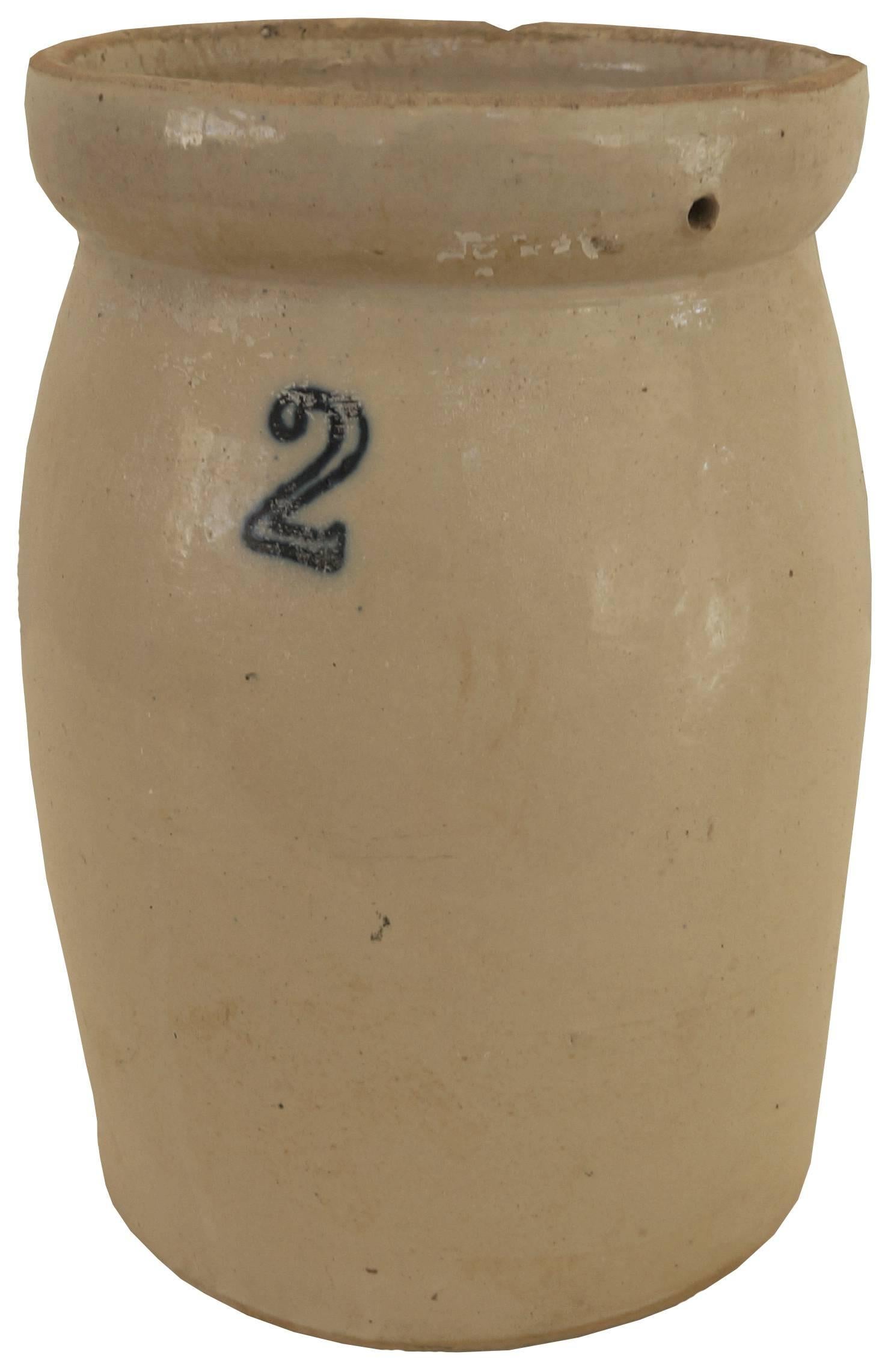 Collection of three stoneware storage crocks with each labeled with a number.

Small 