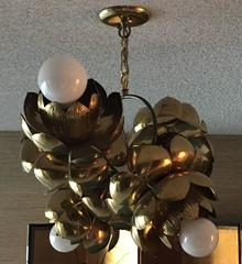 Feldman Brass Lotus Three-Light Chandelier