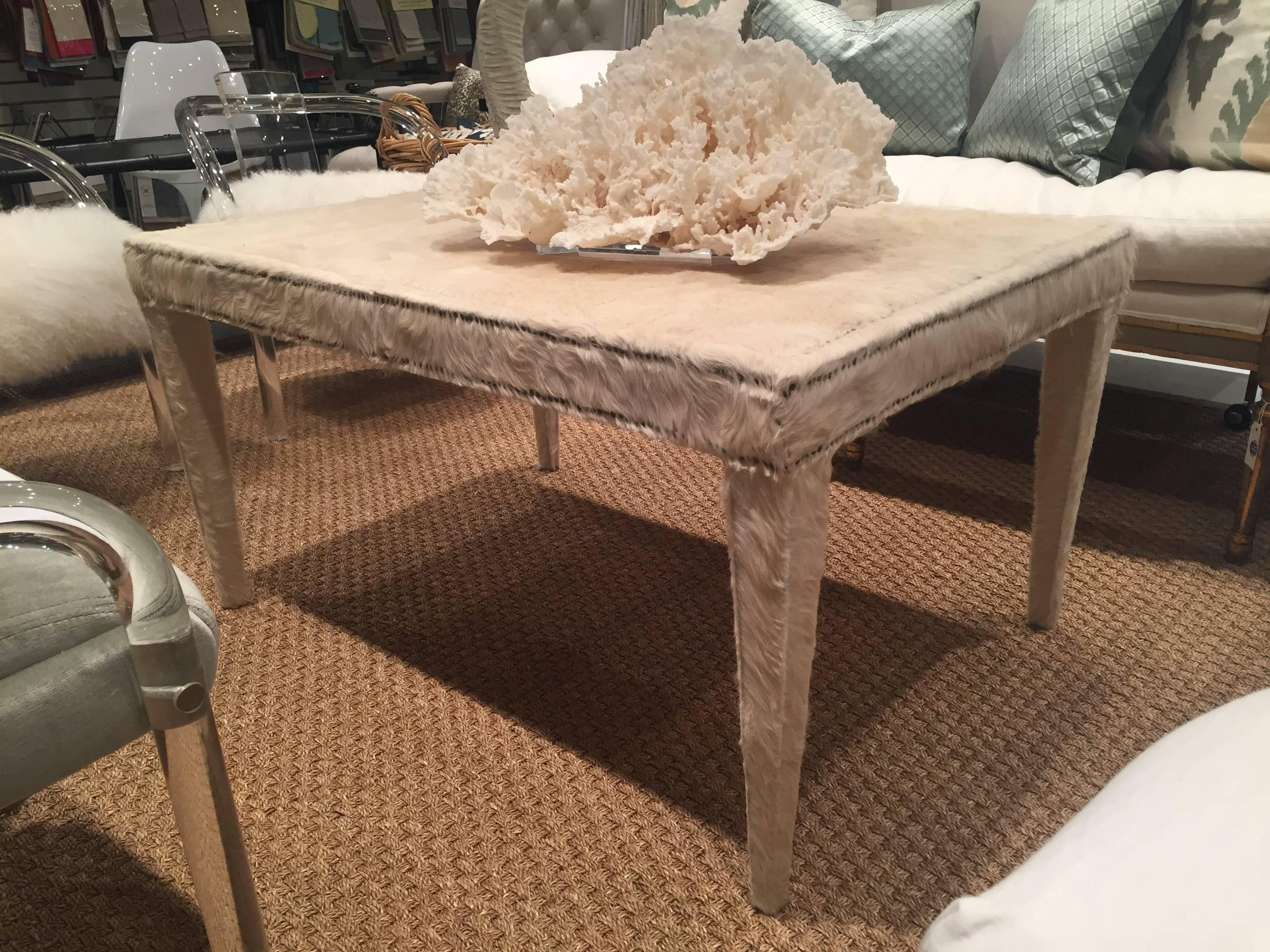 Mid-Century Hair on Hide Cocktail Table with Original Nailheads For Sale 6