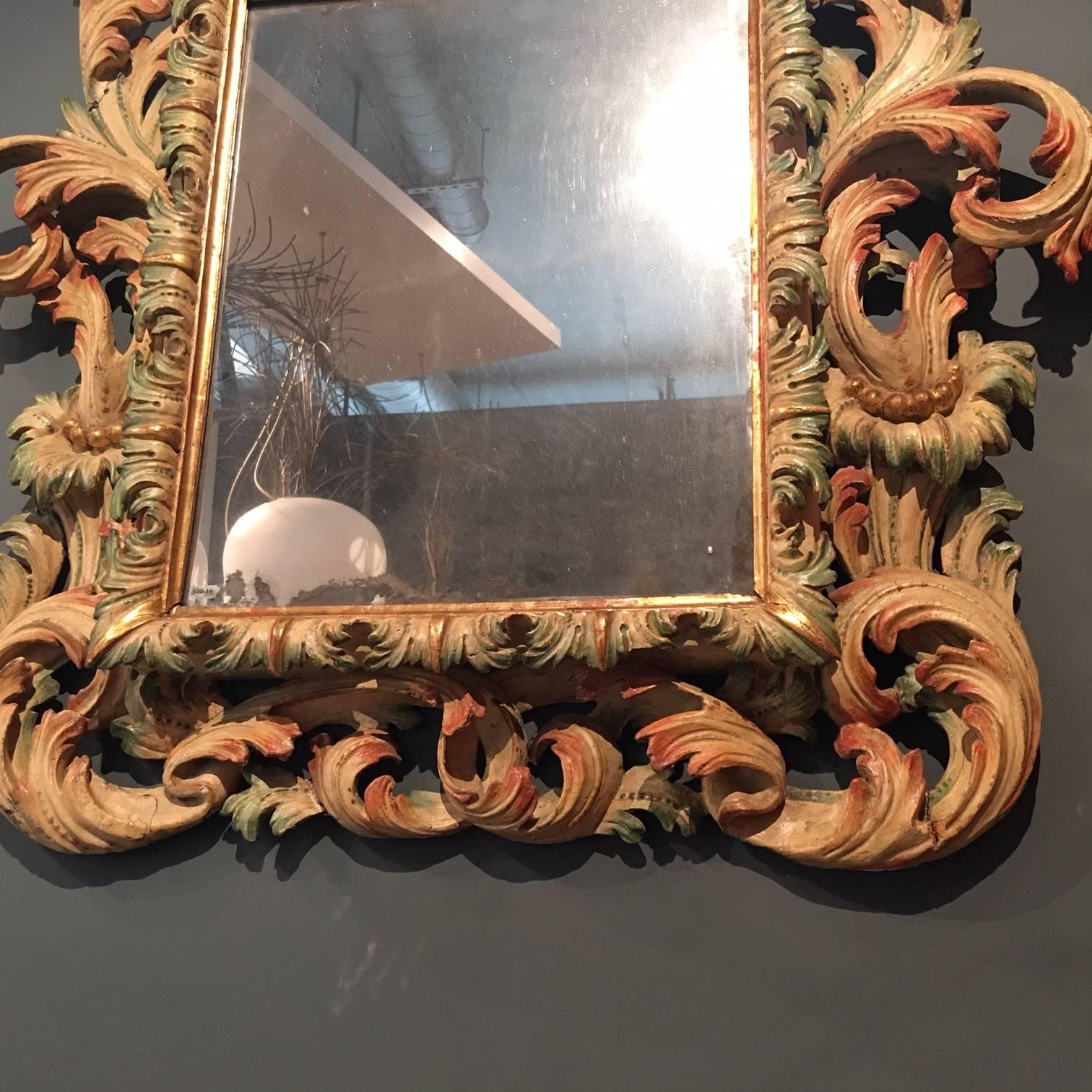 Rare and Important Genovese Baroque Mirror For Sale 1