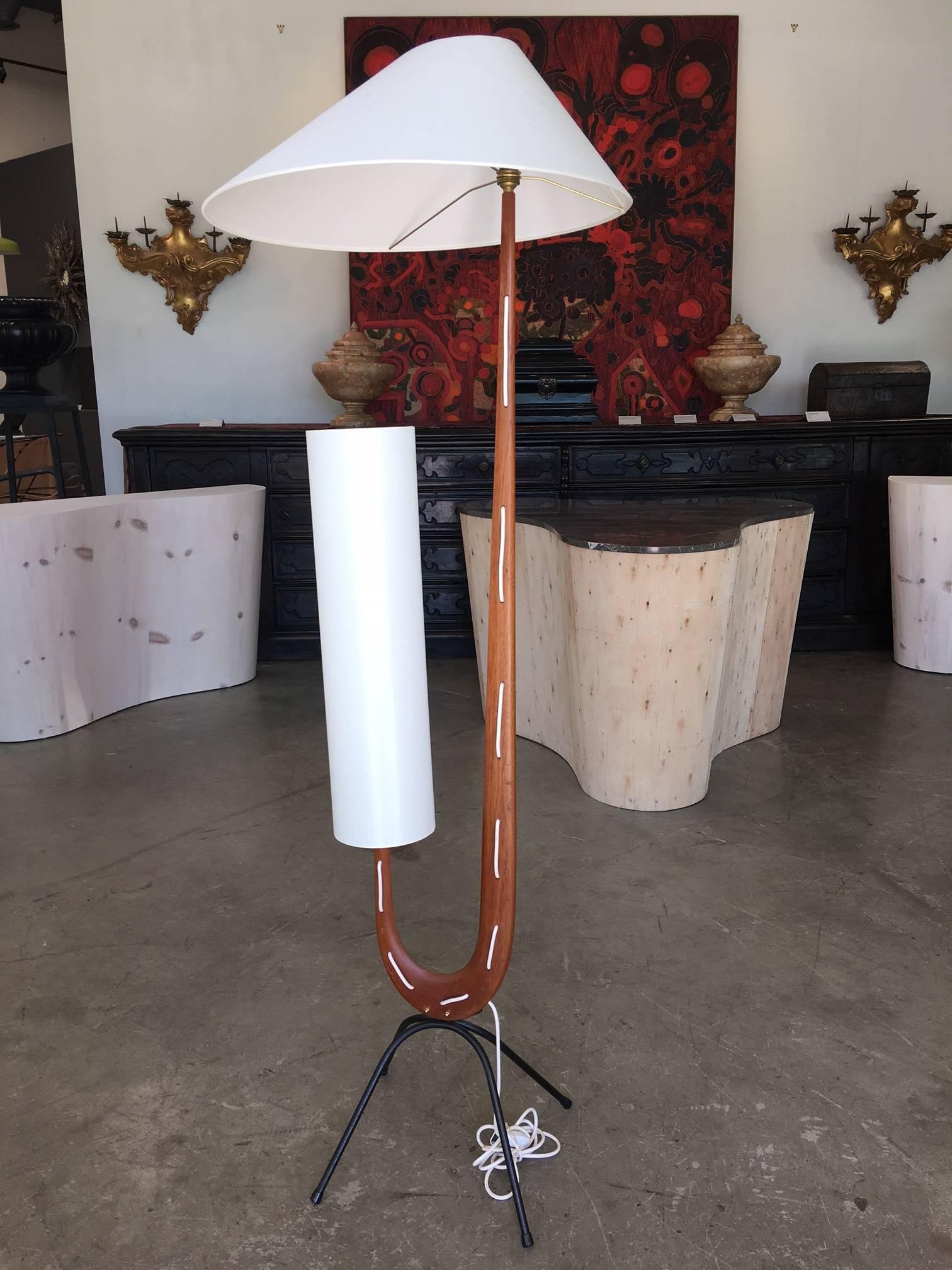 Mid-20th Century Elegant Pair of Rispal Co. 'Paris' French Sculptural Floor Lamps from the 1950s